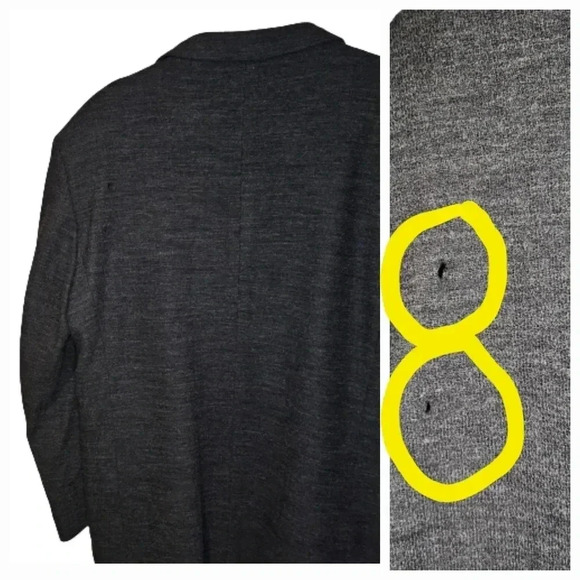 J. Ferrar Men's 100% Pure Wool Charcoal 3-Button Overcoat Blazer Size 46R - Picture 7 of 16